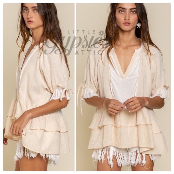 POL Tops - POL Vanilla Cream Bohemian Tunic Top